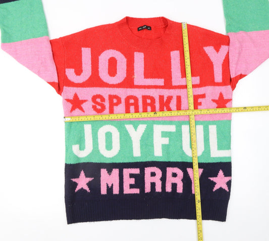 Womens UK Size M F&F Multicoloured Pullover Jumper