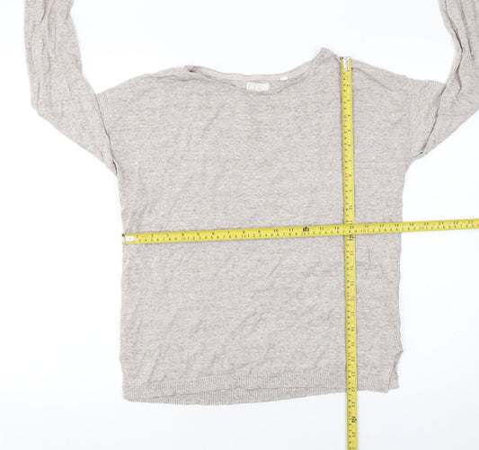 Womens UK Size 8 Fat Face Beige Pullover Jumper