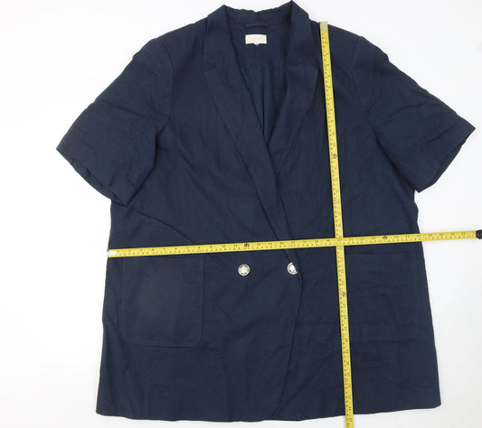 Womens UK Size 24 NEXT Plus Blue Blazer