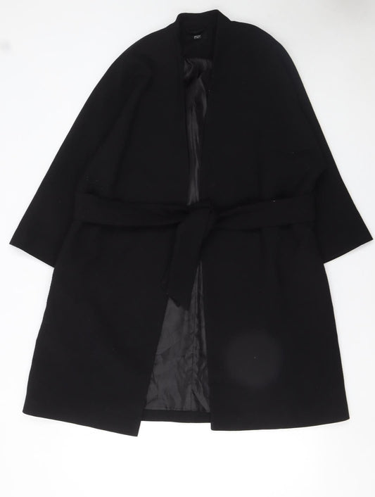 Womens UK Size 12 F&F Black Trench Coat