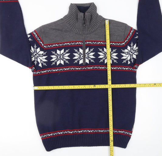 Mens UK Size M CMP Blue 1/4 Zip Jumper