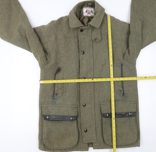Mens UK Size 40 Beaver Green Overcoat