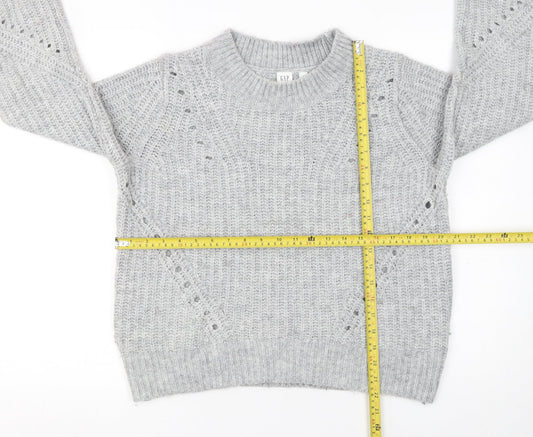 GAP Women’s Grey Chunky-Knit Crew Neck Pullover Jumper Size L