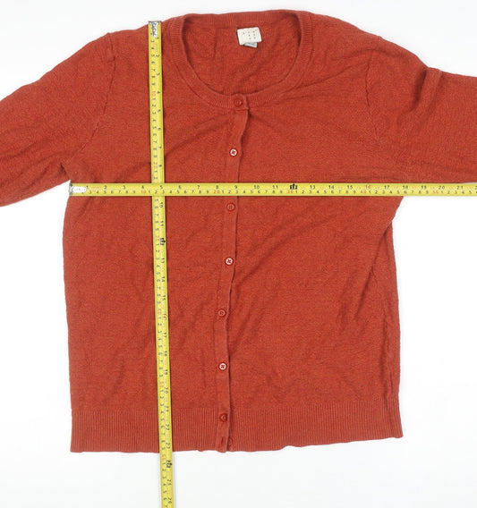 a.n.d eawy Women’s Red Cotton Knit Cardigan Size L