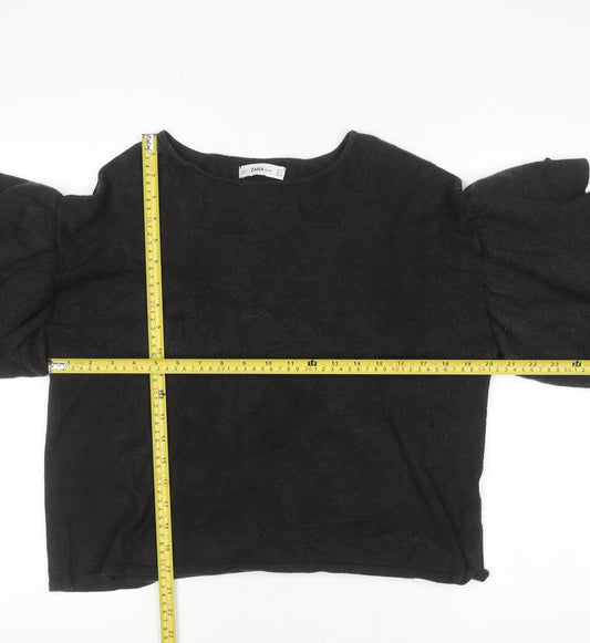 Womens UK Size S Zara Black Pullover Jumper