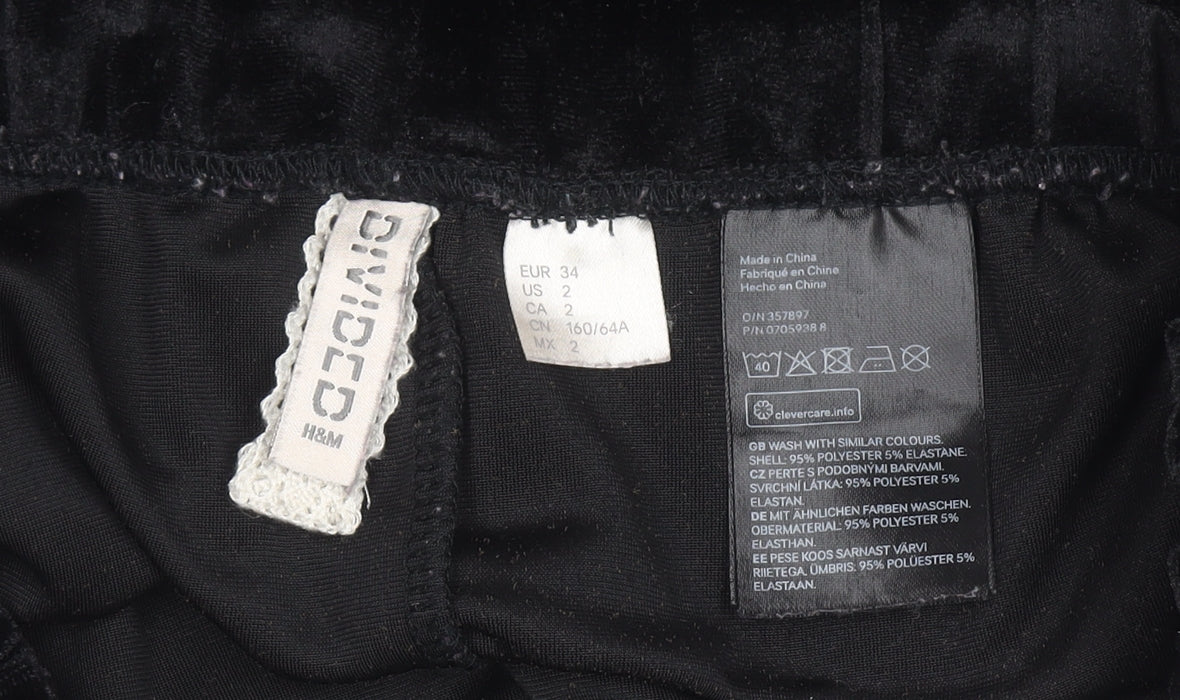 Womens UK Size 6 H&M Regular Fit Casual Party/Cocktail Black Trousers