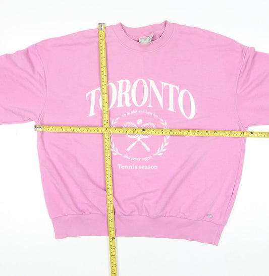 Womens UK Size S Pull & Bear Pink Pullover Sweatshirt
