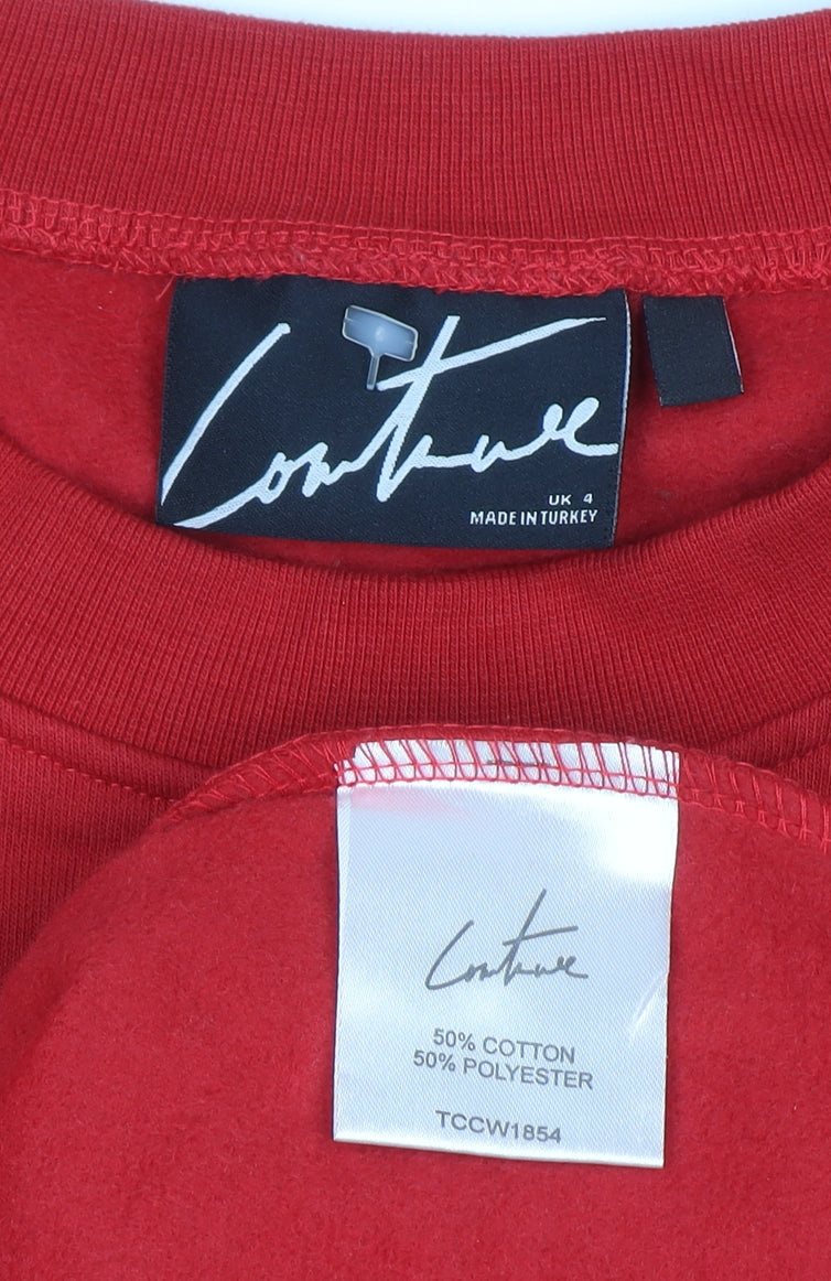 Womens UK Size 4 Couture Red Pullover Sweatshirt