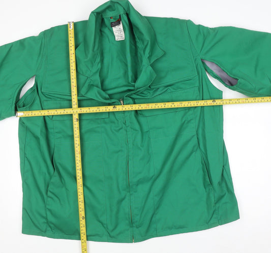 Wear2Work Men's Green L Workwear Jacket Full Zip Collared Twill Cotton Blend
