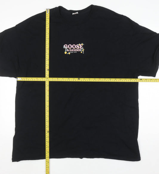Unisex Adults UK Size 2XL Goose & Gander Black T-Shirt