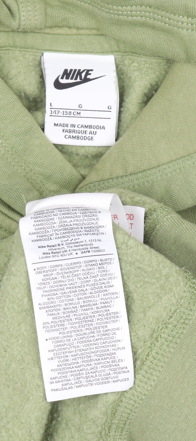 Womens UK Size L Nike Green Pullover Hoodie