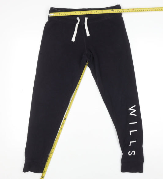 Jack Wills Women's Black Jogger Sweatpants UK 12 Cotton Blend