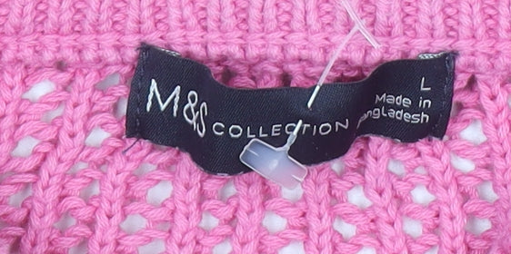Womens UK Size L Marks and Spencer Pink Pullover Jumper