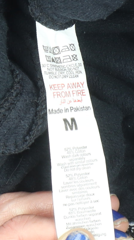 Additional view of boohooMAN Men’s Black Fleece Jogger Sweatpants, size M, Regular Fit