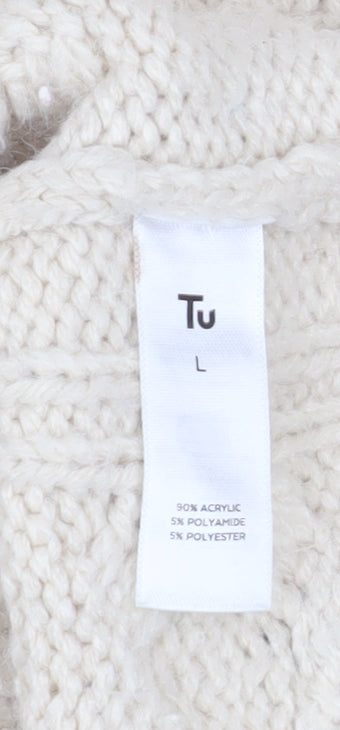 Womens UK Size L TU Ivory Cardigan Jumper