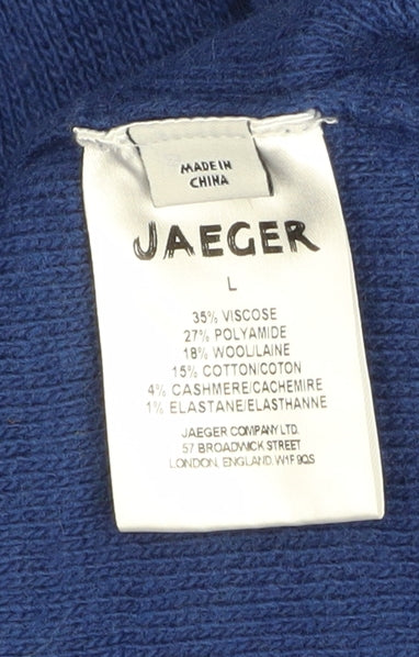 Womens UK Size L Jaeger Blue Cardigan Jumper