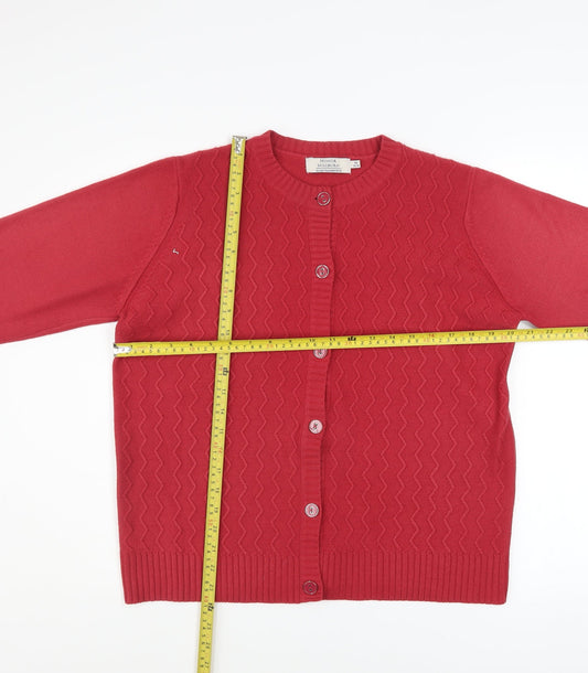 Womens UK Size 14 Honor Millburn Red Cardigan Jumper