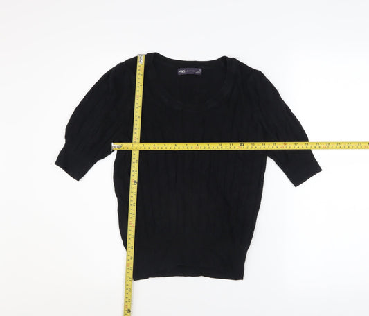 Womens UK Size 10 Marks and Spencer Black Basic Blouse