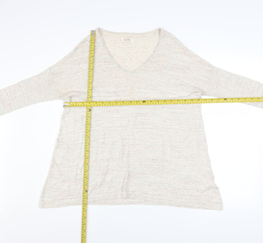 Womens UK Size 8 Fat Face Beige Pullover Jumper