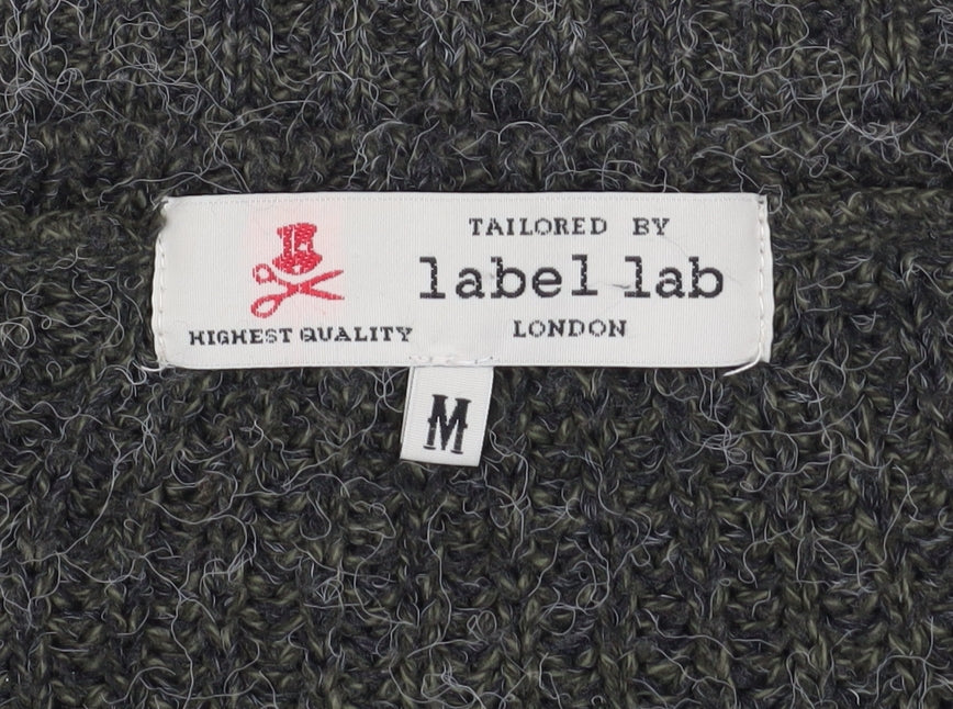 Mens UK Size M Label Lab Grey Pullover Jumper