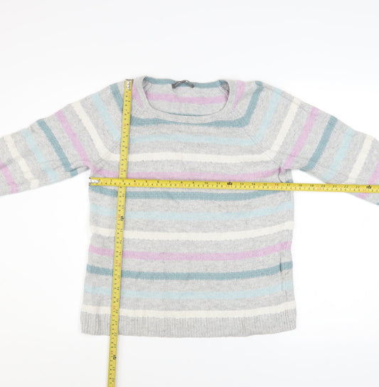 Laura Ashley Women’s Multicoloured Striped Crew Neck Jumper Size 12