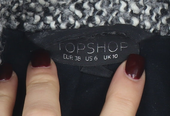 Womens UK Size 10 Topshop Grey Overcoat