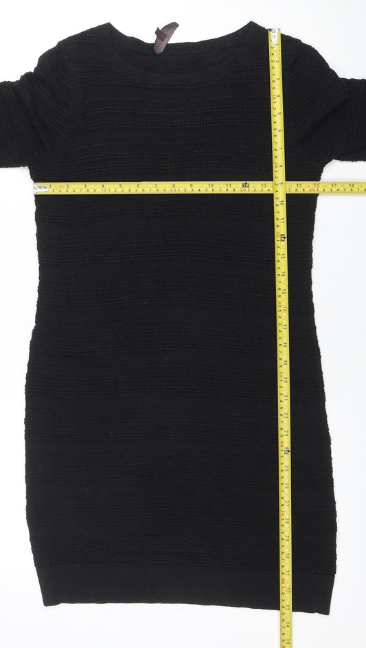 Great Plains London Women's Black S Bodycon Knit Dress
