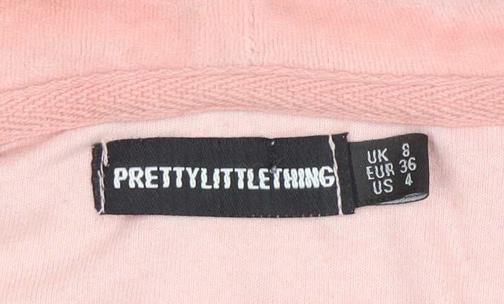 Womens UK Size 8 PRETTYLITTLETHING Pink Full Zip Hoodie