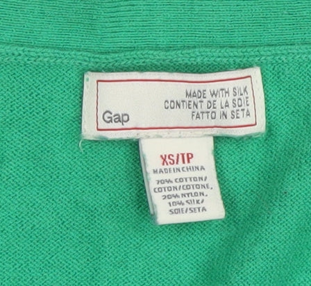 Womens UK Size XS Gap Green Cardigan Jumper