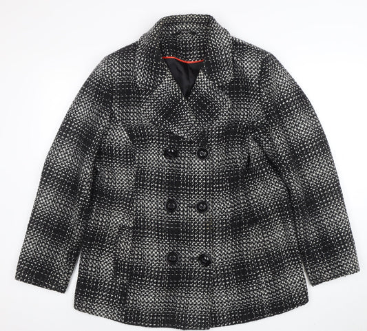 Womens UK Size 16 Classic Black Pea Coat
