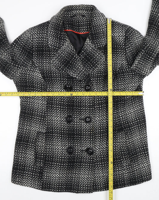Womens UK Size 16 Classic Black Pea Coat