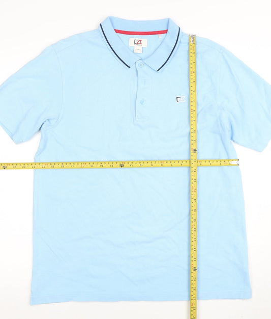 Cutter & Buck Men’s Blue Cotton Polo Shirt Size L Classic Fit