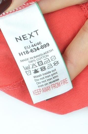 Womens UK Size L NEXT Red Basic T-Shirt