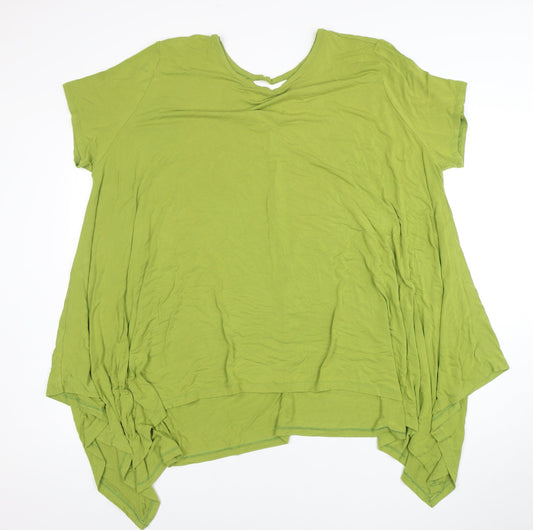 ANTHONY Studio Women’s Green XL Trapeze Asymmetric Jersey Dress