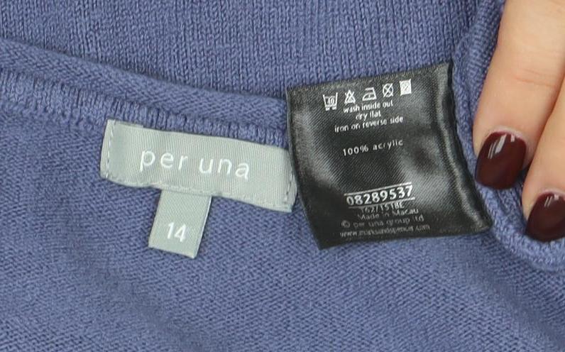 Womens UK Size 14 Marks and Spencer Blue Pullover Jumper