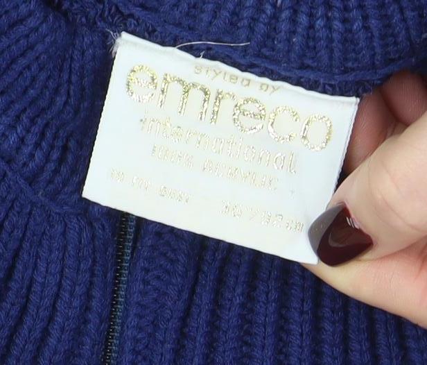 Womens UK Size M Amirco Blue Full Zip Jumper