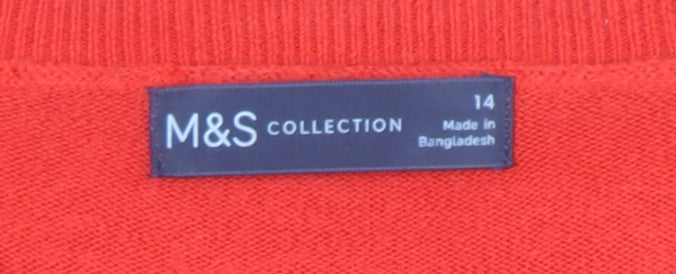 Womens UK Size 14 Marks and Spencer Red Pullover Jumper