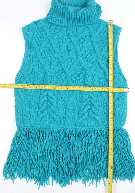 Womens UK Size M Zara Blue Vest Jumper