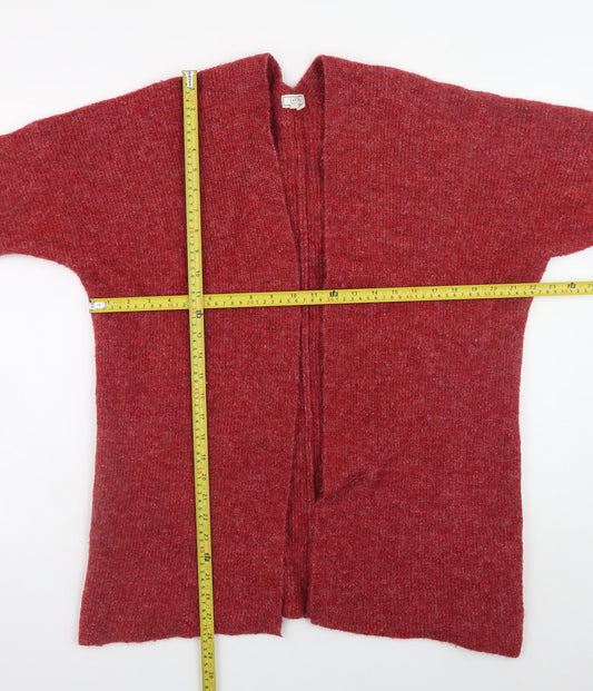 Fat Face Women's Red Wool Blend Long Sleeve Open Cardigan Size 14
