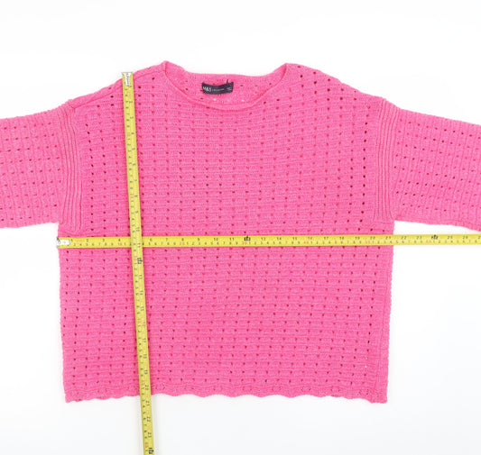 Womens UK Size L Marks and Spencer Pink Pullover Jumper