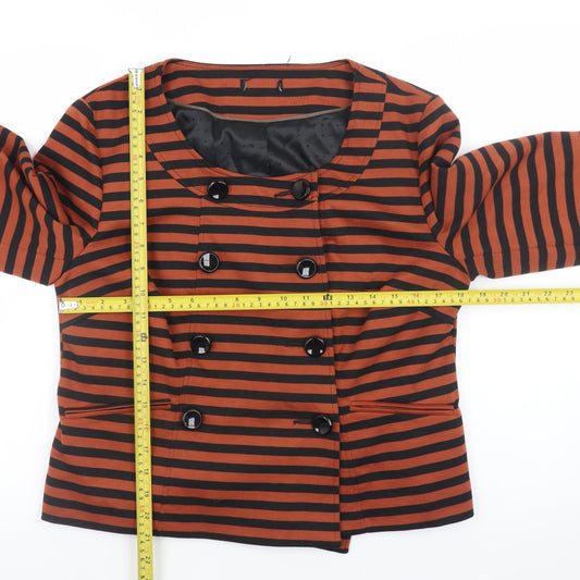 Womens UK Size 14 M&Co Orange Pea Coat