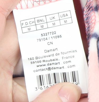 Damart Women Pink Check Fleece Long Sleeve Nightshirt M Winter
