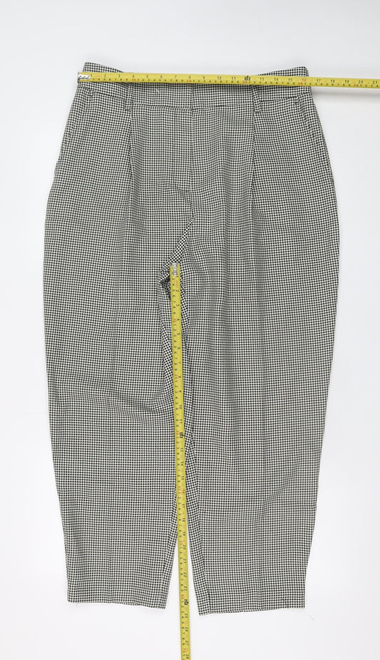 George Women's Black & White Check Trousers Size 16 Classic Fit