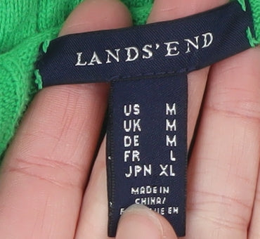 Womens UK Size M Lands' End Green Cardigan Jumper