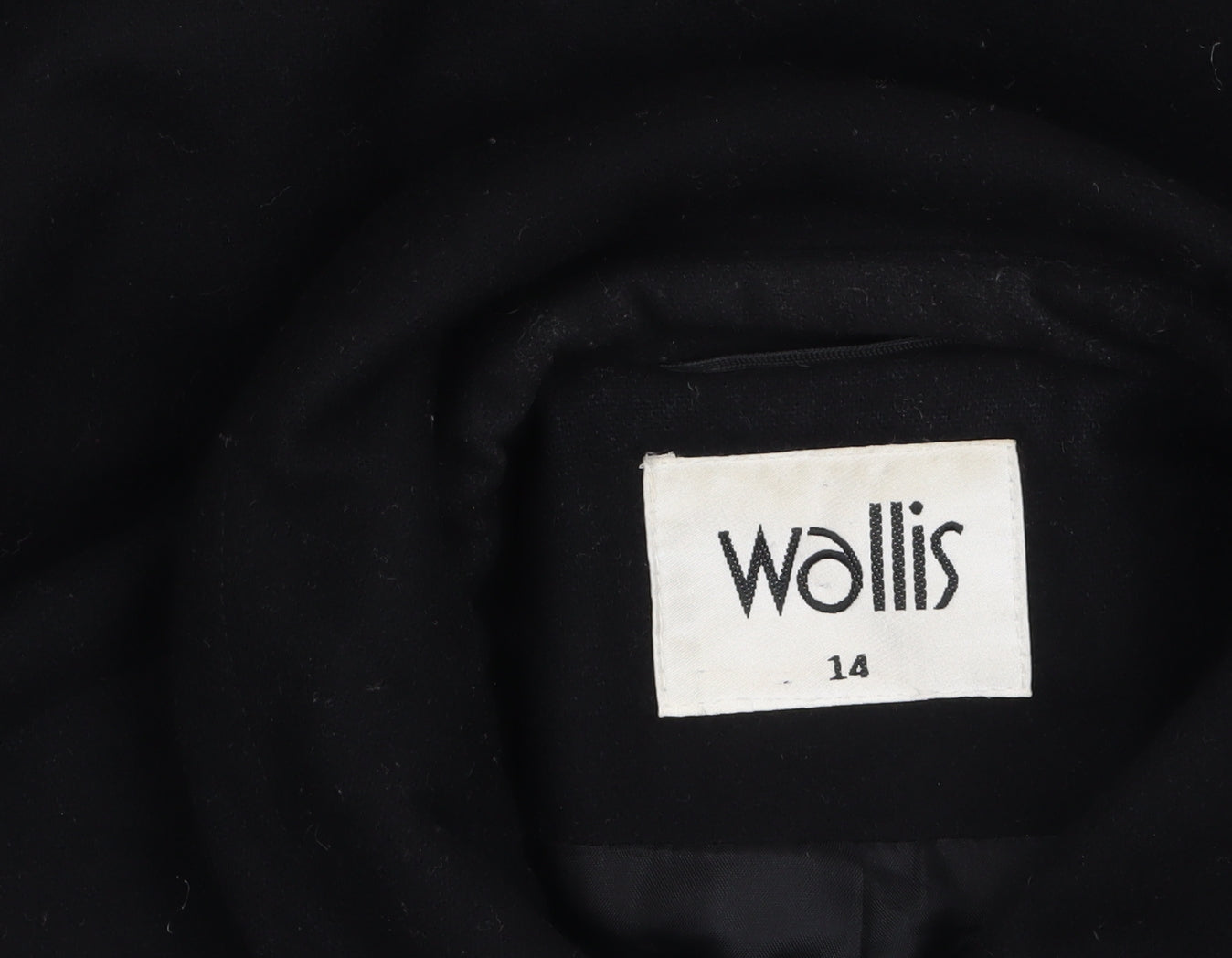 Womens UK Size 14 Wallis Black Overcoat