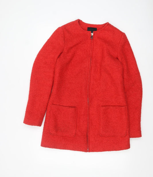 Womens UK Size 8 New Look Red Overcoat