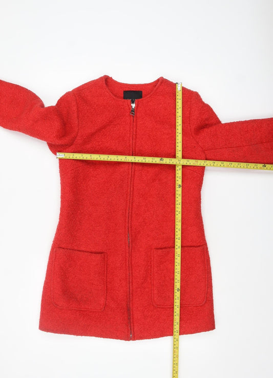Womens UK Size 8 New Look Red Overcoat