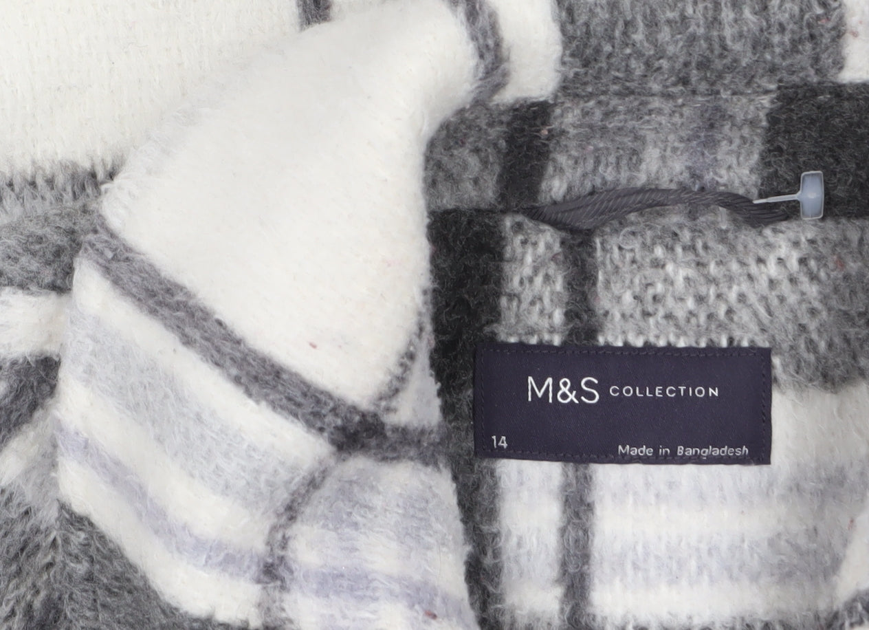 Womens UK Size 14 Marks and Spencer Grey Overcoat