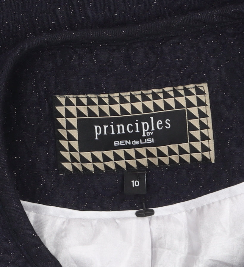 Womens UK Size 10 Principles by Ben de Lisi Black Biker Coat