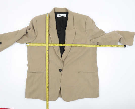 Womens UK Size XL Zara Regular Beige Blazer
